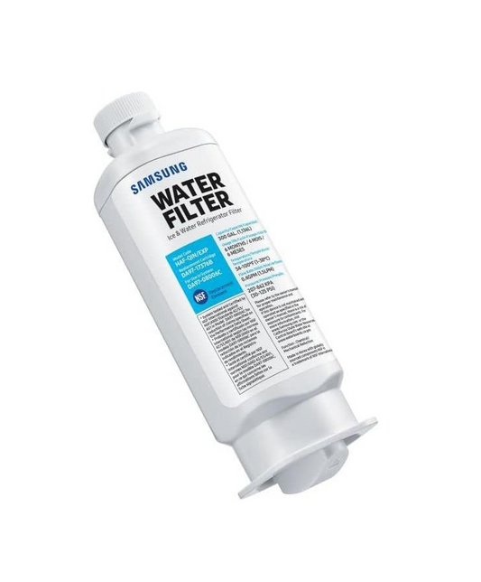 SAMSUNG DA97-17376B Genuine Filter for Refrigerator Water and Ice, Carbon Block Filtration, Reduces 99% of Harmful Contaminants for Clean, Clear Drinking Water, 6-Month Life, HAF-QIN/EXP, 1 Pack